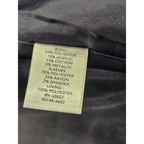 ALK Women's 2X CJ Banks Black Gold Shimmer Open Front Blazer Jacket Suit Coat - Picture 6 of 7